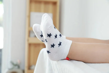 5Pairs/lot 0-12Y Cute Lovely Short Baby Socks Children Sock Red Heart Girls Cotton Mesh Cute Newborn Boy Toddler White Sock
