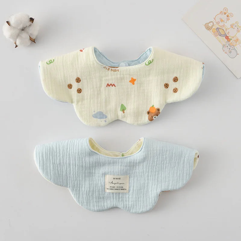 New Cute Cotton Baby Feeding Drool Bib Infants Two-sided Usable Saliva Towel Soft Burp Cloth For Newborn Toddler Kids Bibs