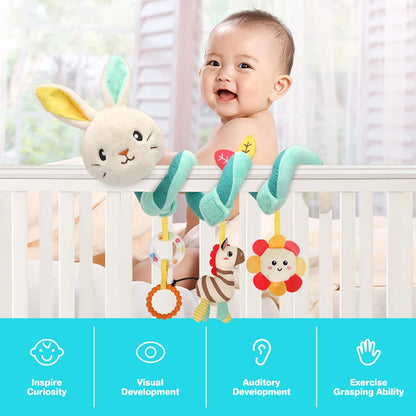Car Seat Toy for Baby Infant Spiral Plush Toys Stroller Toys Hanging Crib Activity Toy Bed Stroller Rattle For Newborns Gifts
