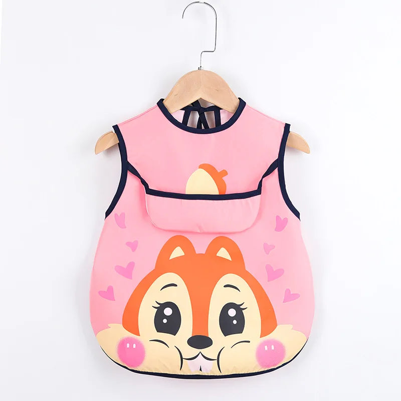 Sleeveless Bibs For Children Baby Kids Toddler Waterproof Long Sleeve Art Smock Feeding Bib Apron Fit 0-6 Years Dropshipping