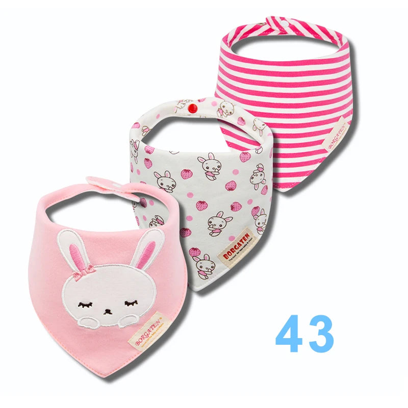 3pcs Organic Cotton Baby Scarf Muslin Burp Cloth Bandana Bibs Newborn Baby Boy Infant Girl Toddler Winter Scarf Waterproof Bib