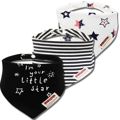 3pcs Organic Cotton Baby Scarf Muslin Burp Cloth Bandana Bibs Newborn Baby Boy Infant Girl Toddler Winter Scarf Waterproof Bib