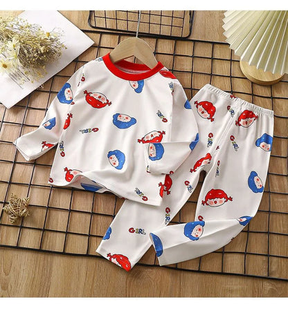 1pcs Children's Underwear Set Kids Soft Cotton Pajamas Boys Girls Baby Spring Autumn Cute Cartoon Long Sleeve Home Sleepwear