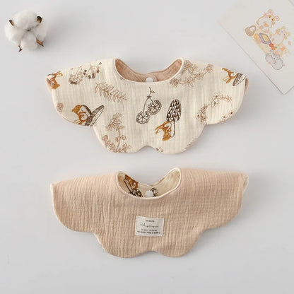 New Cute Cotton Baby Feeding Drool Bib Infants Two-sided Usable Saliva Towel Soft Burp Cloth For Newborn Toddler Kids Bibs
