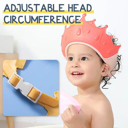 Baby Swim Shower Cap Bath Shampoo Adjustable Eye Protection Head Water Cover Baby Care Wash Hair Shower Cap For 0-6 Years Kids