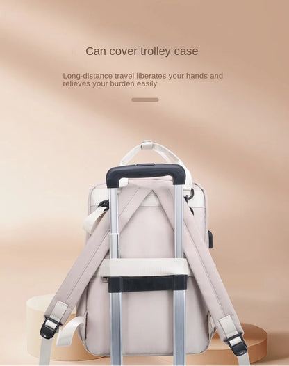 New Mommy Diaper Bags with Diaper Pad Nursing Bags Maternity USB Multifunctional Portable Large Baby Stroller Hanging Bag