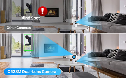ZOSI 6MP 4MP Dual-Lens Indoor Security IP Camera Two-Way Video 2.4G/5G WiFi C528 360° Views Pan/Tilt Home Baby/Pet Dog Monitor