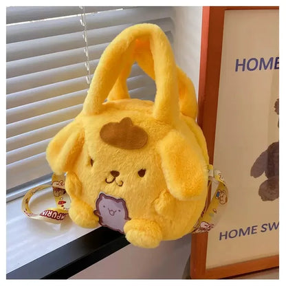 New Cartoon Sanrio Plush Bag Ins Versatile Kuromi Doll Doll Bag Cute Girl Handheld Small Bag