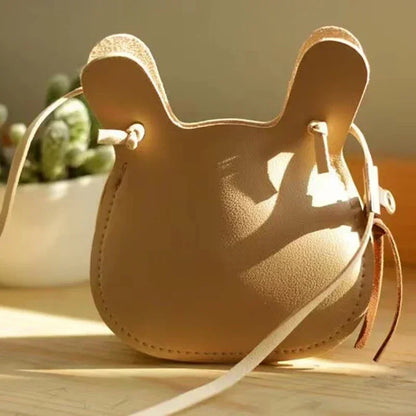 New Cartoon Animal Kids Mini Bags PU Leather Shoulder Bag Cute Bunny Bag for Children Soft Bunny Kids Toddler Girls Boy Purse