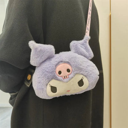 Sanrio Plush Cinnamoroll Melody Kuromi Women Tote Handbags Shoulder Bags Fashion Female Messenger Bags Purses Xmas Gifts