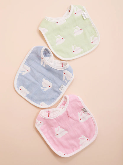 3pcs Baby Bibs U Shape Absorbent Soft Cotton Bib Soft Comfortable Toddler Feeding Eating Burpcloths Waterproof Saliva Towel