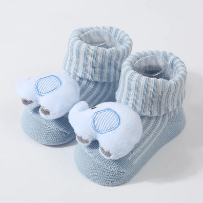 Baby Socks Spring and Autumn Soft Cotton Newborn Baby Socks in The Tube Cartoon 3D Doll Infant Boys Girls Socks 0-6 months