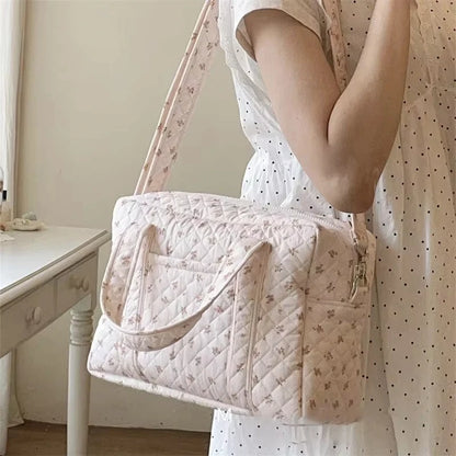 New Embroidered Mom Bag Storage Bag Large Capacity Mommy Travel Bag Fashion Multi-functional Handbag Lightweight Diagonal