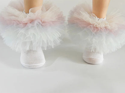 Girls Ruffle Socks Large Ruffled Edge Lace Trimmed Cotton Socks Small/Large Child