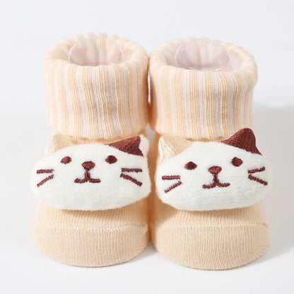 Baby Socks Spring and Autumn Soft Cotton Newborn Baby Socks in The Tube Cartoon 3D Doll Infant Boys Girls Socks 0-6 months