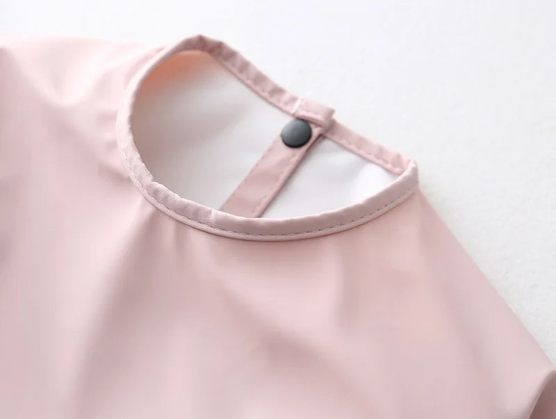 Baby Kids Toddler Long Sleeve Scarf Waterproof Art Smock Feeding Bib Apron Pocket Infant Boys Girls Burp Cloth Bandana Bibs