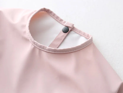 Baby Kids Toddler Long Sleeve Scarf Waterproof Art Smock Feeding Bib Apron Pocket Infant Boys Girls Burp Cloth Bandana Bibs
