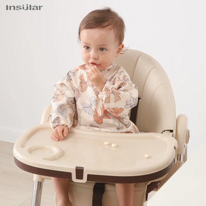 New Children Feeding Aprons Long sleeve Baby bib with Pocket Full Cover Baby Bibs with Pocket waterproof long sleeve bibs