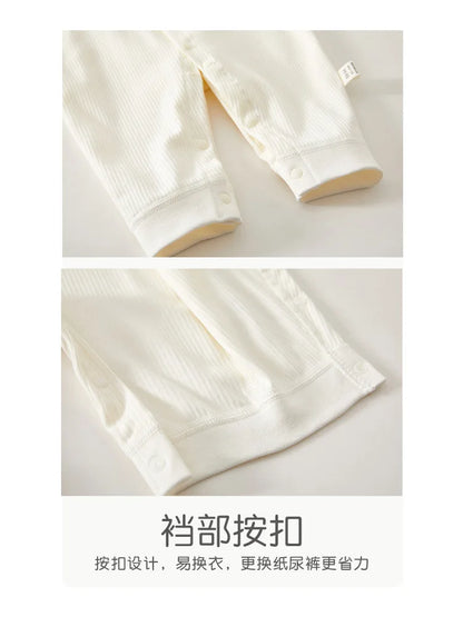 AYNIGIELL Baby Jumpsuit Spring and Autumn Sleepwear Pure Cotton Newborn Clothes 0-18 Months Newborn Boys and Girls Jumpsuit