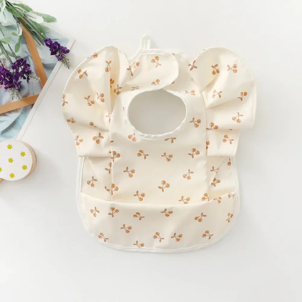 Waterproof Baby Bibs Cartoon Girl Boy Infant Meals Bib Anti-dirty Saliva Bibs with Angel Wings Baby Feeding Stuff Children Smock
