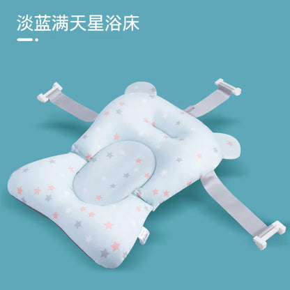 Baby Shower Bath Tub Pad Non-Slip Bathtub Seat Support Mat Newborn Safety Security Bath Support Cushion Foldable Soft Pillow