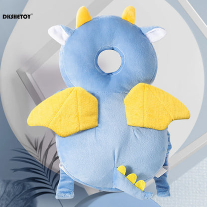 Baby Walkers Head Protection Cushion Animals Plush Pad Adjustable Straps Baby Protective Pad Showering Gift for Toddler Baby