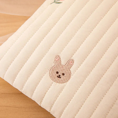 Cotton Mommy Bag Baby Diaper Bag Nappy Caddy Pouch Portable Stroller Storage Bag Cute Bear Embroidery Purse Baby Organizer