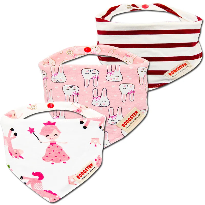 3pcs Organic Cotton Baby Scarf Muslin Burp Cloth Bandana Bibs Newborn Baby Boy Infant Girl Toddler Winter Scarf Waterproof Bib