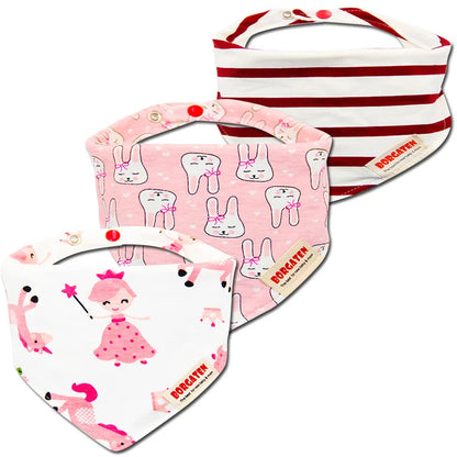 3pcs Organic Cotton Baby Scarf Muslin Burp Cloth Bandana Bibs Newborn Baby Boy Infant Girl Toddler Winter Scarf Waterproof Bib