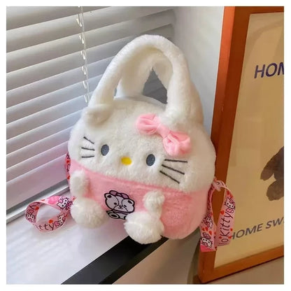New Cartoon Sanrio Plush Bag Ins Versatile Kuromi Doll Doll Bag Cute Girl Handheld Small Bag