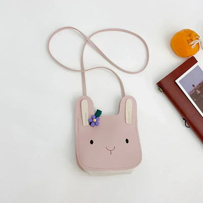 New Cartoon Animal Kids Mini Bags PU Leather Shoulder Bag Cute Bunny Bag for Children Soft Bunny Kids Toddler Girls Boy Purse