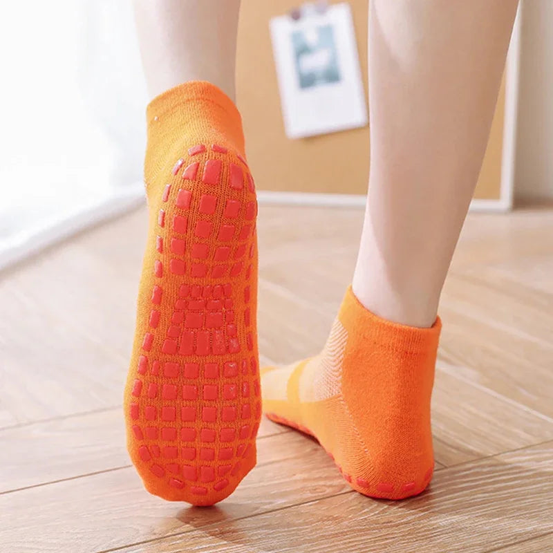 Kids Adults Anti-Slip Sock Trampoline Sock Cotton Breathable Short Socks Elasticity Boy Girl  Outside Family Sports Yoga Socks