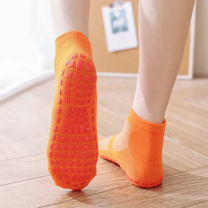 Kids Adults Anti-Slip Sock Trampoline Sock Cotton Breathable Short Socks Elasticity Boy Girl  Outside Family Sports Yoga Socks