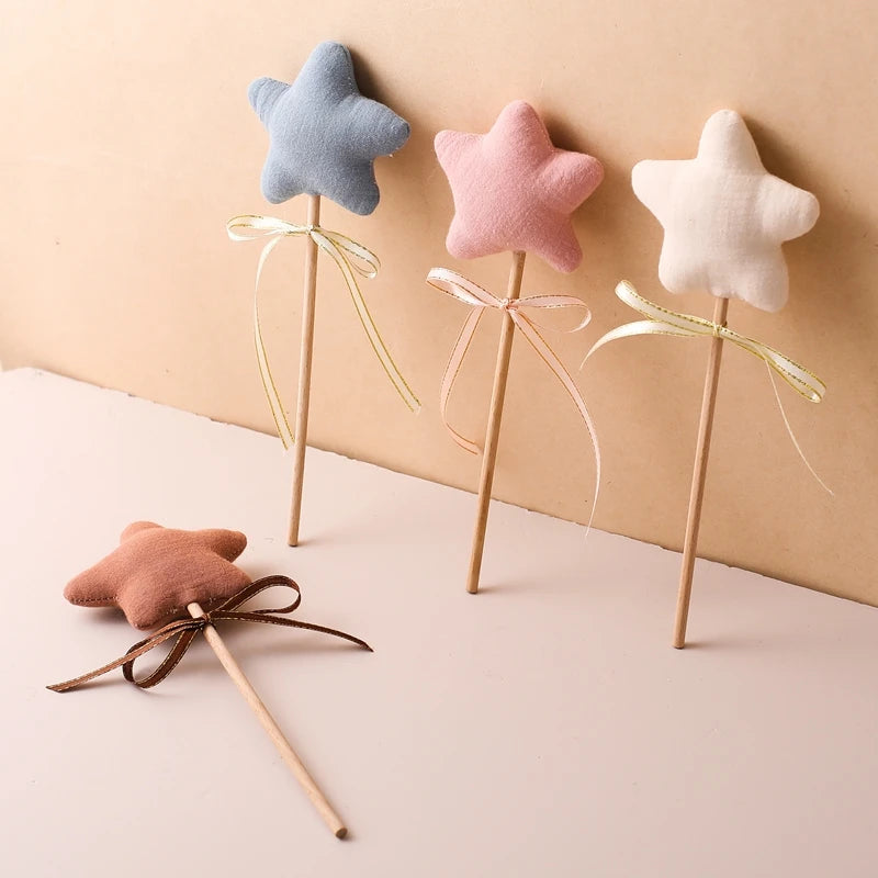 1PC Baby Rattle Toy Beech Wooden Star Wooden Magic Wand Wood Teething Rodent Nursing Accessories Montessori Toys Play Gym Toy