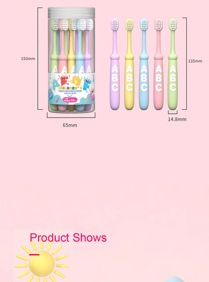 4/10 pcs Children's soft bristled toothbrush, cleaning and protecting gums, suitable for babies aged 6-12 years old
