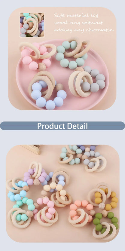 Teethers for Baby Teething Toy Silicone Bead Chew Newborn Bath  Bébé Accessories  Mordedores De Silicona Para Silicone toys