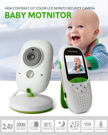VB602 Baby Monitor IR Night Vision Temperature Monitor Lullabies Intercom VOX Mode Video Baby Camera Walkie Talkie Babysitter