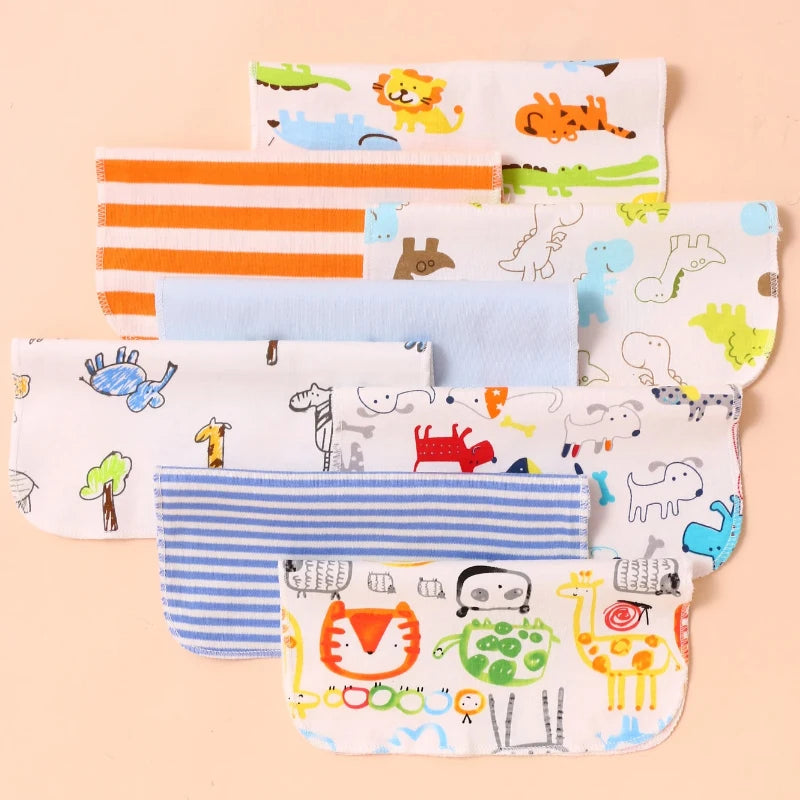 8 Piece Baby Saliva Wipes 100% Cotton Soft and Comfortable Shower Towels Newborn Bath Time Baby Wipes Cloths Handkerchief