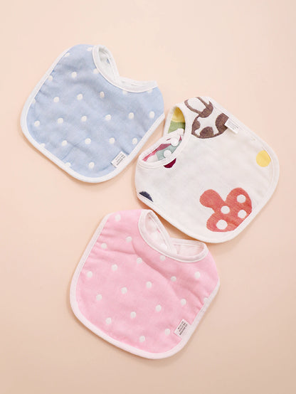 3pcs Baby Bibs U Shape Absorbent Soft Cotton Bib Soft Comfortable Toddler Feeding Eating Burpcloths Waterproof Saliva Towel
