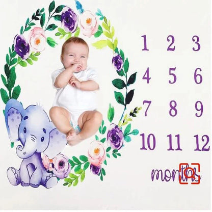 Background Blankets Play Mat Baby Milestone Photo Props Calendar Boy Girl Newborn Photography Props Cloth Photo Accessories