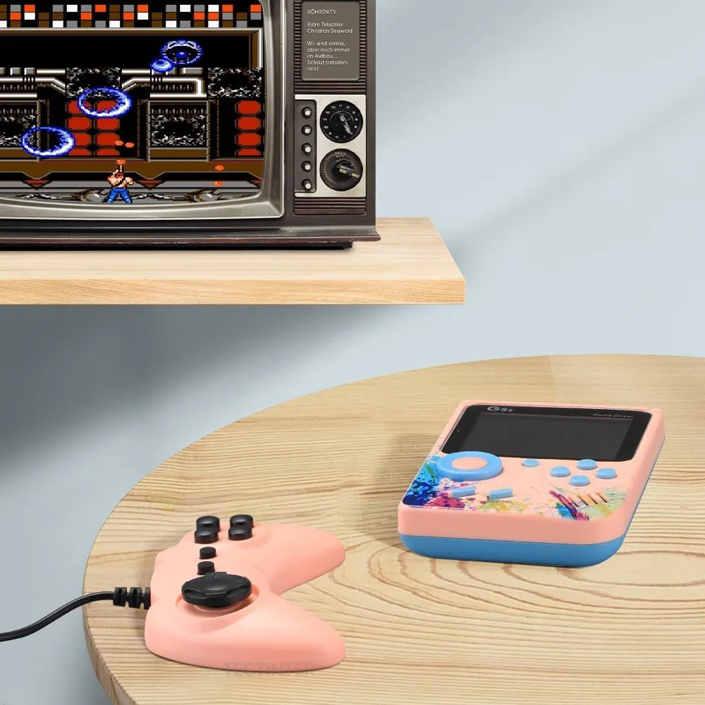 G5S 2.4 Inch Video Game Console Mini Portable Retro TV Handheld Game Player Built-in 500 Games AV Output Support 2 Player