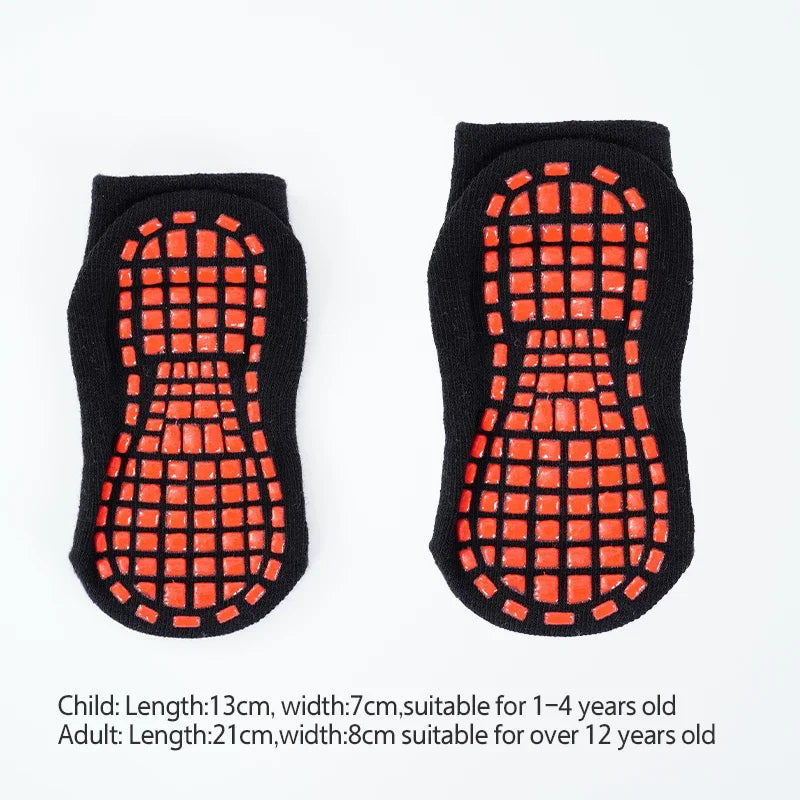 Kids Adults Anti-Slip Sock Trampoline Sock Cotton Breathable Short Socks Elasticity Boy Girl  Outside Family Sports Yoga Socks