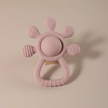 2025 new Teething Silicone Palm Rattle Teether bunny - Safe Baby Chew Toys for Soothing Sore Gums