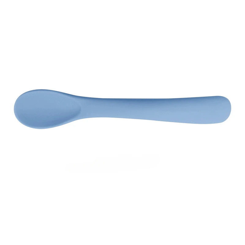Food Grade Silicone Small Curved Spoon Baby Food Spoon Children Tableware Feeding Soft Spoon
