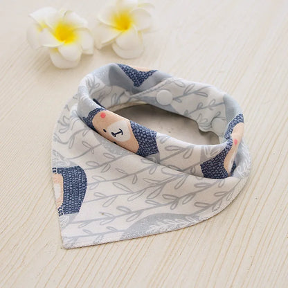 Baby Cotton Feeding Apron Triangle Bibs Girls Boys Cartoon Feeding Scarf Bib Collar Bib Burp Cloth Bandana Saliva Towel