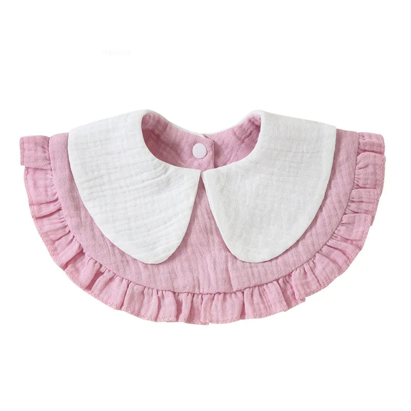 Newborn Baby Baby Stuff Items Gauze Bibs 4 Layer Pure Cotton 360 Degree Round Solid Color Infant Burp Cloth Apron Children Gifts