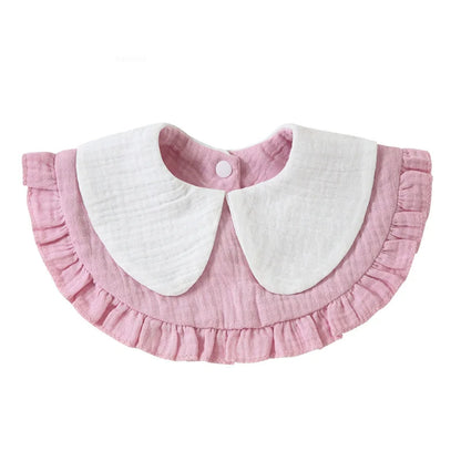 Newborn Baby Baby Stuff Items Gauze Bibs 4 Layer Pure Cotton 360 Degree Round Solid Color Infant Burp Cloth Apron Children Gifts