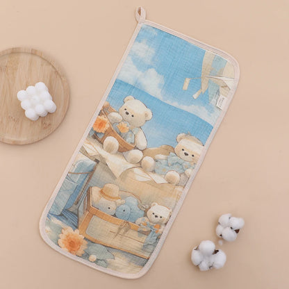 Cotton Muslin Baby Face Towels Long Burp Cloth for Newborn 6Layers of Gauze Children's Towel Kindergarten Hand Towels Baby Items