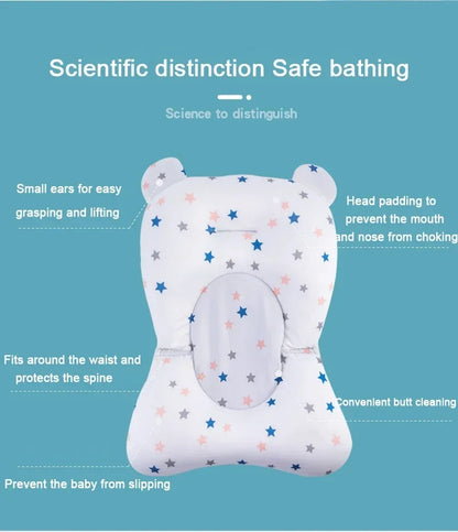 Ajustable Bath Tub Shower Cushion Newborn Support Seat Mat Baby Bath Seat Floating Water Pad Portable Foldable Baby Bathtub Pad