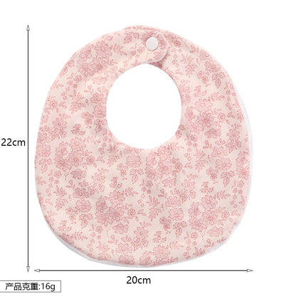 Flower Print Baby Bib Stuff Cotton Adjustable Snap Bandana Scarf for Kids Newborn Boys Girls Feeding Saliva Towel Burp Cloth